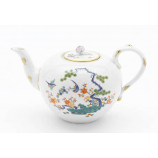 Teekanne, Indisches Astmuster, bunt mit Kupferfarben, Goldrand, 1 l