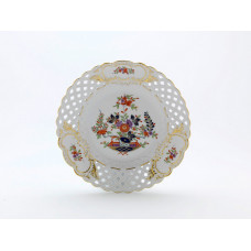 Teller m.H., Ganz altes reiches Tischchenm.m.Spiralk.bt.m.Kpferf.Schilderorn.goldst,