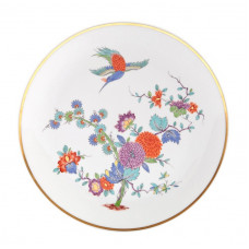 Wandschale, Ind.Vogel-u.Blumenmalerei 99,o.Kte.bunt m.Kpferf.Goldfad.bzw.Goldreif.,