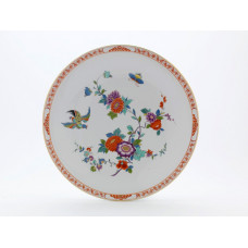 Wandschale, Indische Blumenmalerei 99a, mit Kante, bunt mit Kupferfarben, Goldrand, 35 cm