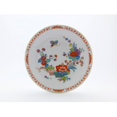 Wandschale, Ind.Blumenmal.n.Schloßv.2,m.Püschelkte.leicht,bunt m.Kupferf.,Goldrand,