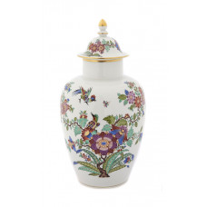 Vase, Indische Malerei 137 n.Schloßvase 11,bunt mit Kupferfarben,Goldrand, H 33 cm