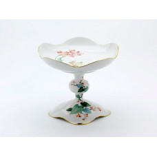 Schale auf Fu&szlig;, Exotische Wasserpflanzen, Goldrand, H 21 cm