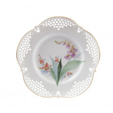 Teller, durchbr., Exotische Wasserpflanzen, Goldrand, ø 19 cm