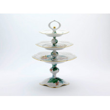 Etagere durchbrochen, Exotische Wasserpflanzen, Goldrand, H 42 cm