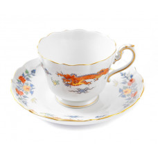 Tasse m.U., Regenbogendrache,bunt mit Kupferfarben,farbig-und goldschatt.Goldrand, V 0,15 l