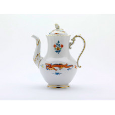 Kaffeekanne, Regenbogendrache,bunt mit Kupferfarben,farbig-und goldschatt.Goldrand, V 1,10 l