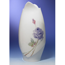 Vase, Rosenmalerei nach Herten, weißer Rand, H 34,5 cm