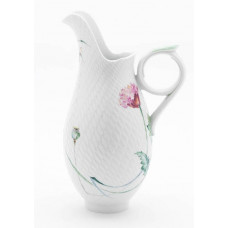 Saftkrug mit Relief, Waldflora mit Insekten, bunt, wei&szlig;er Rand, V 1,50 l