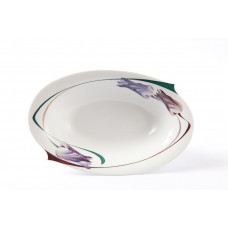 Beilageschale, Tulpe und Mohn, bunt, weißer Rand, L 28 cm