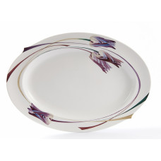 Platte, oval, Tulpe und Mohn, bunt, wei&szlig;er Rand, L 43 cm