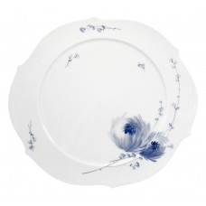 Tortenplatte, Blütenzauber, kobaltblau, weißer Rand, L 26 cm