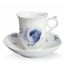 Kaffeetasse m.U., Blütenzauber, kobaltblau, weißer Rand, V 0,18 l