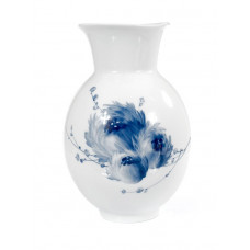 Vase, Blütenzauber, kobaltblau, weißer Rand, H 20,5 cm