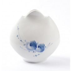 Vase, Blütenzauber, kobaltblau, weißer Rand, H 22,7 cm