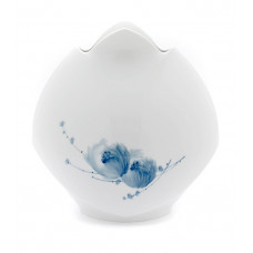 Vase, Blütenzauber, kobaltblau, weißer Rand, H 27 cm