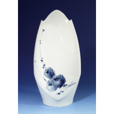 Vase, Blütenzauber, kobaltblau, weißer Rand, H 34,5 cm