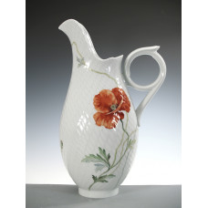 Saftkrug mit Relief, Blumenmalerei 