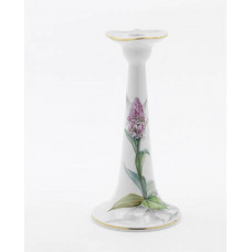 Leuchter, Alpenflora, expressiv, bunt, Goldrand, H 21,5 cm