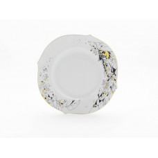 Speiseteller, Festlicher Ball, Federarbeit, türkisblau glasiert, Goldrand, ø 28,5 cm