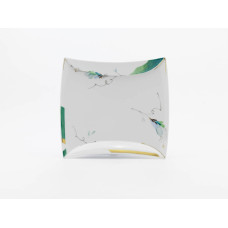 Schale, Frühlingsduft, bunt und gold, weißer Rand, 22x26,5 cm