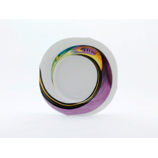 Teller, Aqua, bunt und gold, weißer Rand, ø 22,5 cm