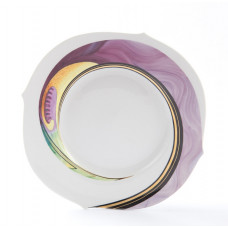 Speiseteller, Aqua, bunt und gold, weißer Rand, ø 28,5 cm