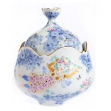 Zuckerdose, Blütenreigen, Goldrand