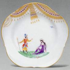 Teller, Motive aus 1001-Nacht, grafische, Goldrand, ø 17 cm