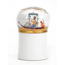 Dose, Motive aus 1001-Nacht, grafische, Goldrand, 8 cm