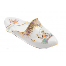 Pantoffel rechts, Motive aus 1001-Nacht, grafische, Goldrand, L 9,5 cm