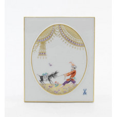 Wandplatte, Motive aus 1001-Nacht, grafische, Goldrand, 15 x 18 cm