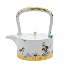 Kanne,flach, Figurenmalerei,Motive aus 1001-Nacht,graf.Ausführung,Golddekoration, 0,3 l