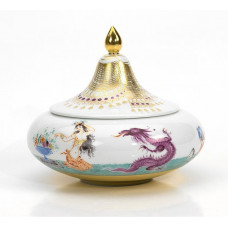 Dose, Figurenmalerei,Motive aus 1001-Nacht,graf.Ausführung,Golddekoration, 12 cm