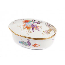 Dose, Figurenmalerei,Motive aus 1001-Nacht,graf.Ausführung,Golddekoration, L 9,5 cm