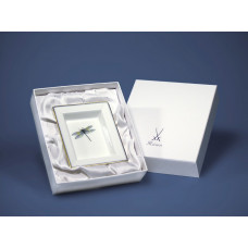 Vide-poche klein, Libelle, blau, gold, RS Aids-Symbol, Goldfaden, blauer Faden, 12,3 x 10 cm