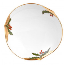 Untertasse zu 28580, Stechpalme, bunt und gold, Goldrand, ø 13 cm