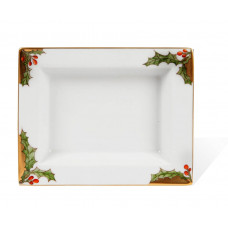 Vide-poche klein, Stechpalme, bunt und gold, Goldrand, 12,3 x 10 cm