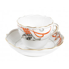 Espressotasse, Feuervogel, bunt, Goldrand, V 0,1 l