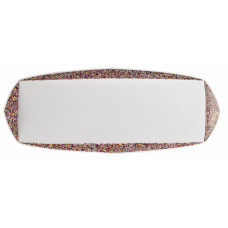 Schale, Filigran, farbig und gold, weißer Rand