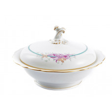 Sch&uuml;ssel m.D., Distel, purpur, gr&uuml;nes Band, Goldrand, V 1,00 l