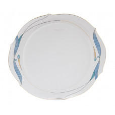 Tortenplatte, Wasservögel, türkis, Goldrand, ø 38,5 cm