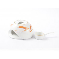 Stövchen Wellenspiel, Wasservögel, korallenrot, Goldrand, ø 16 cm