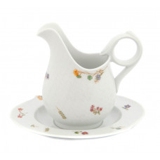 Sauciere, Leichte Streuer, bunt, wei&szlig;er Rand, V 0,45 l