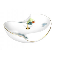 Leuchter, Klee mit Glückskäfer, bunt, Goldrand (ohne Henkelstaffage), H 6 cm