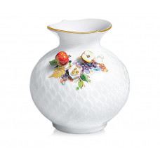 Vase Äpfel, Bunt und gold staffiert, (50143)
