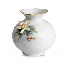 Vase Christrose, Bunt und gold staffiert, H 9 cm