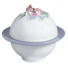 Dose, Bunt und gold staffiert, 11 cm