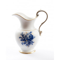 Gießer, Blumenbukett, kobaltblau, Goldgräser, Goldrand, Aquatinta, 0,3 l