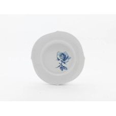 Teller, Rose seitlich, kobaltblau, weißer Rand, Aquatinta, ø 22,5 cm